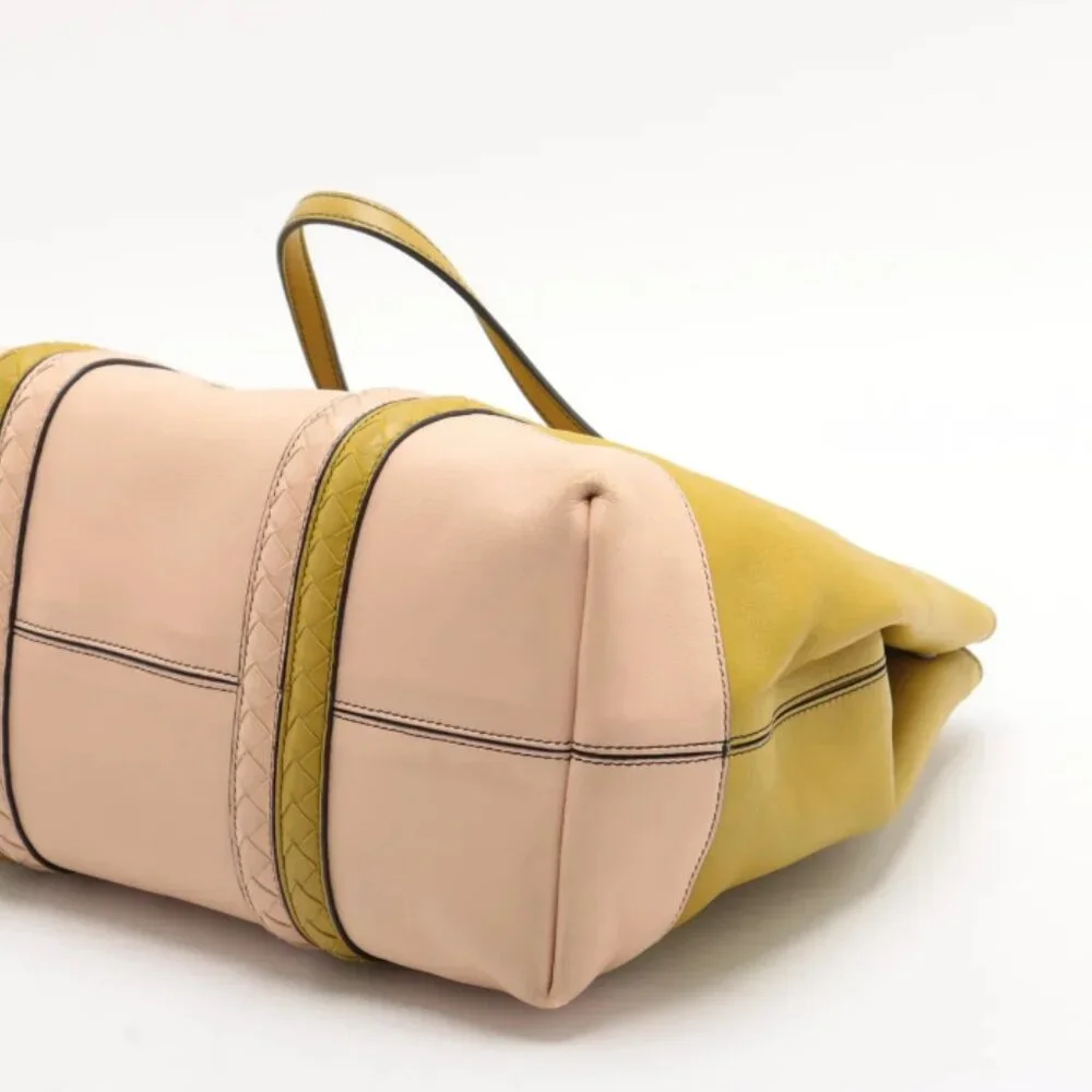 Bottega Veneta Intrecciato Corso Leather Tote Bag Green x Pink - Picture 3 of 16